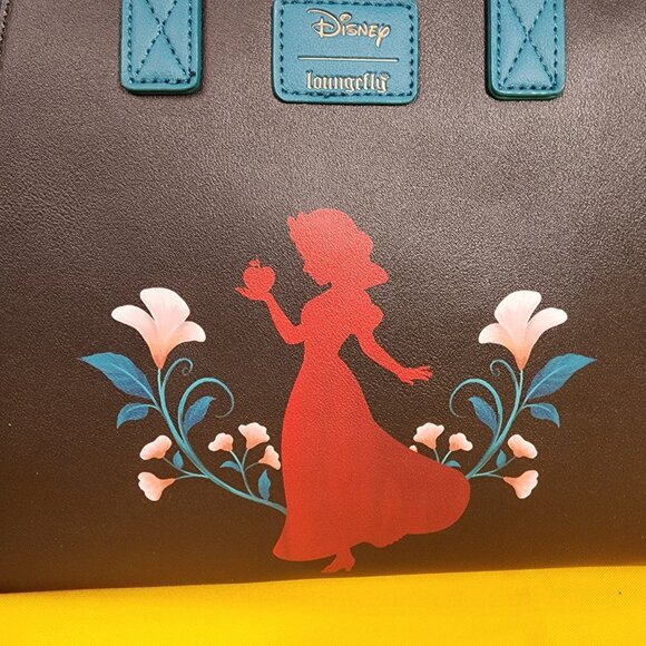 Loungefly Disney Princess Snow White Glitter Apple Floral Satchel Handbag NEW - Picture 8 of 12